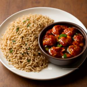 Chicken Manchurian Rice+gravy