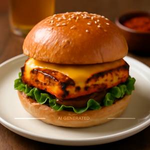 Tandoori Paneer Cheese Burger