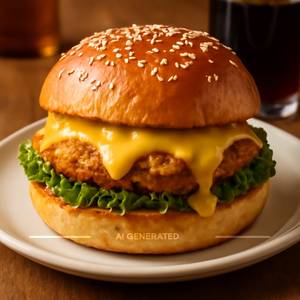 Cheesy chicken burger