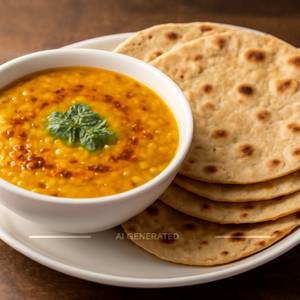 Dal Fry With 4 Tawa Roti
