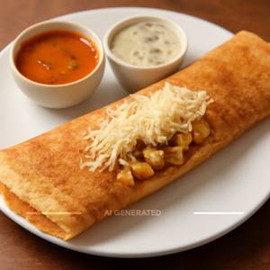 Masala Dosa With Butter & Cheese