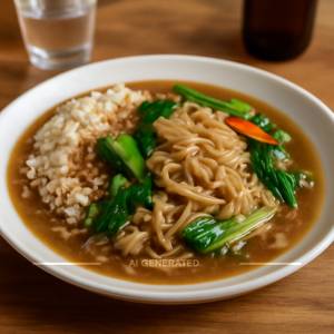 Tripel fried rice noodle with gravy