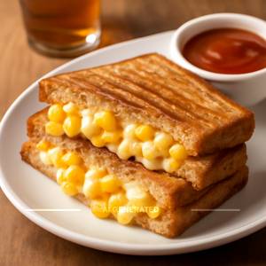 Corn cheese grilled sandwich
