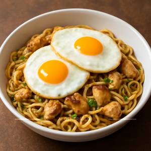 Double egg chicken noodles