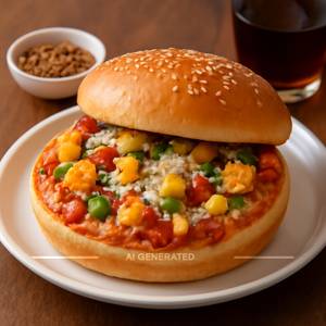 Paneer Burger Pizza