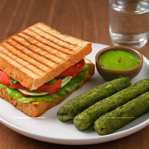 Hara Bhara Kebab + Veg Sandwich