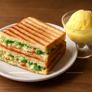 Veg Cheese Sandwich + Pineapple Icecream