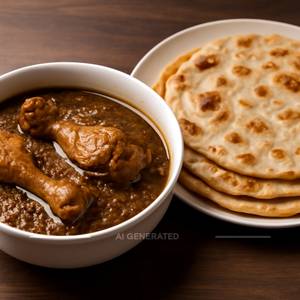 Chicken kali mirch Quarter with 3 roties