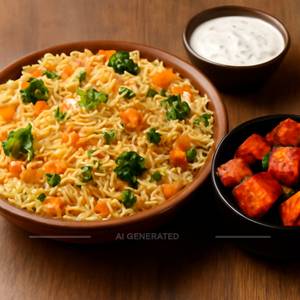 Veg biryani + mushroom biryani + paneer 65