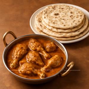 Chicken Qorma [Half 6pcs]+ 8 Tandoori Roti