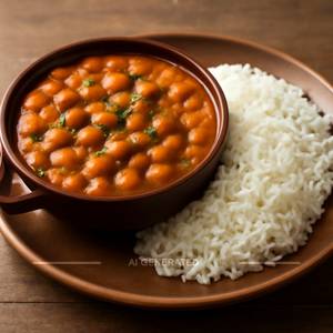 Rajma Masala With Plain Rice