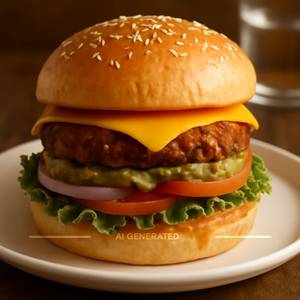 Mexican King Burger Best Seller With Cheese Slice
