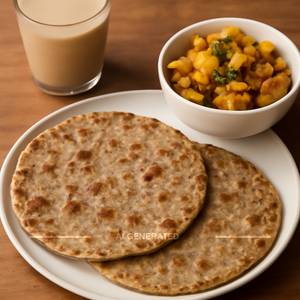 2 Kuttu Ka Paratha With Sbji                        