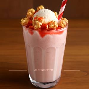 Strawberry Milkshake with Ice cream
