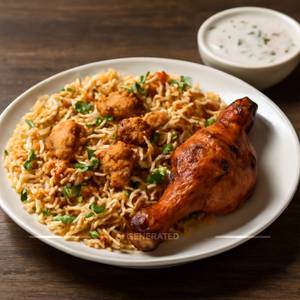 Chicken Boneless Biryani + Half Chicken Kebab