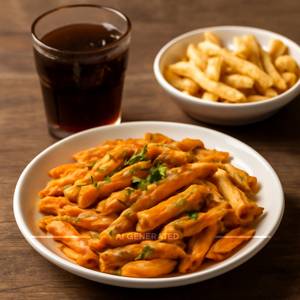 Peri Peri Penne Pasta + Frech Fries + 200 Ml Colddrink