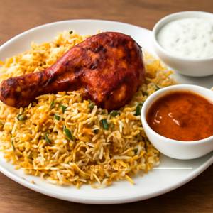 Chicken Tandoori Joint Biryani(Serves Withraita And Salan )