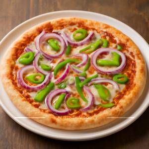 Simple Veg Pizza (Onion, Capsicum, Jalapeno)