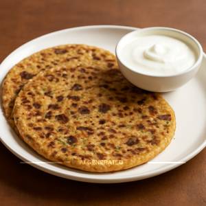 Methi Paratha with Curd