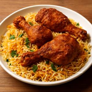 Fried Chicken Biryani [3 Pieces]