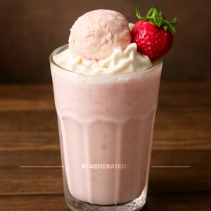Strawberry milk shake (with ice cream)