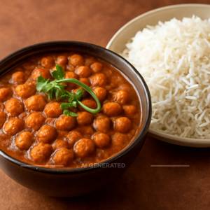 Chole masala with rice