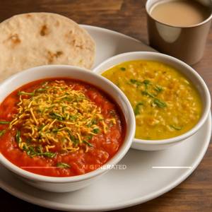 Sev Tamatar With Dal Fry Combo