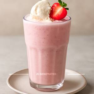 Strawberry Thick Shake With Vanilla Ice Cream