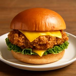 Crispy chicken cheese burger