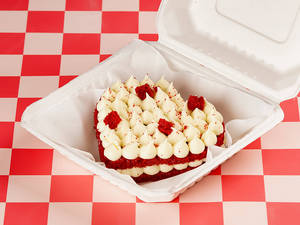 Heart Shaped Red Velvet Bento Cake (300 Gm)