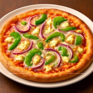 Capsicum onion cheese pizza 8 inches