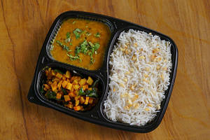 Ghee Rice With Dal And Potato Fry