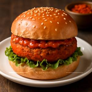 Schezwan Veg Burger