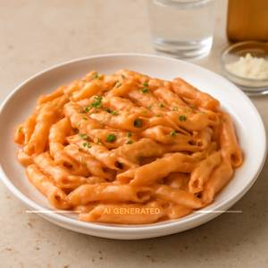 Pink sauce pasta