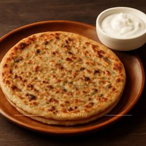 Onion Paratha With Curd