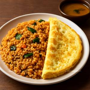 Sambar Rice With Omelette