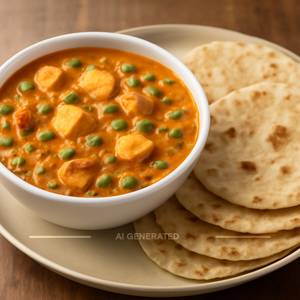 Matar Paneer + 4 Roti