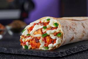 Baked Paneer Tikka Pizza Wrap.