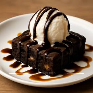 Warm Brownie With Ice Cream