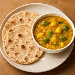 Aloo Shimla Dal with 4 Roti                  