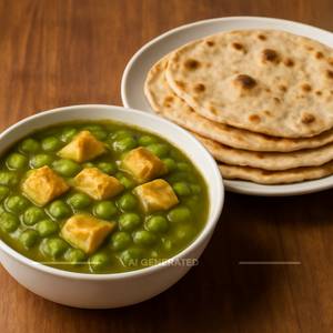 Matar Paneer + 4 Roti 