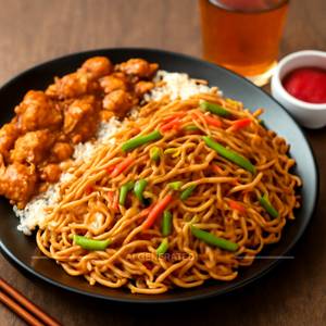 Chicken triple noodles