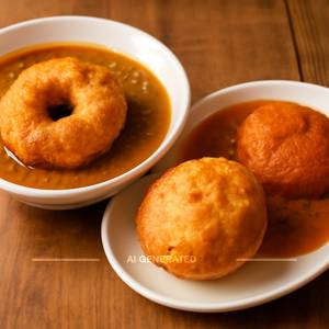 Vada sambar + Aloo vada + Rassa vada