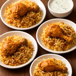 Chicken biryani with raita (Pack of 4)                            