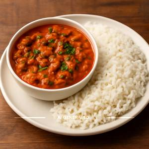 Rajma Masala With Rice (Desi Ghee)