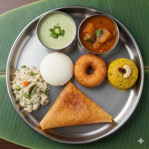 Executive Breakfast - Plain Dosa + Idli + Vada + Chow Chow Bath