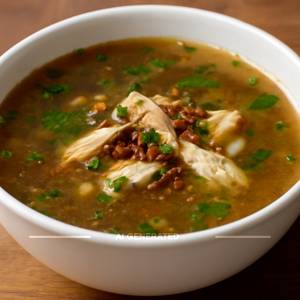 Burnt garlic chicken soup