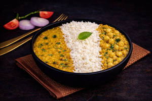 Dal Fry And Chatpate Chole Rice Bowl