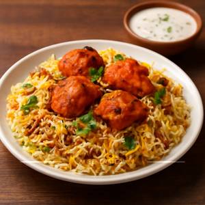 Chicken Tikka Biryani With Raita