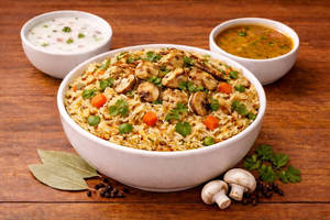 Mushroom Hyderabadi Biryani